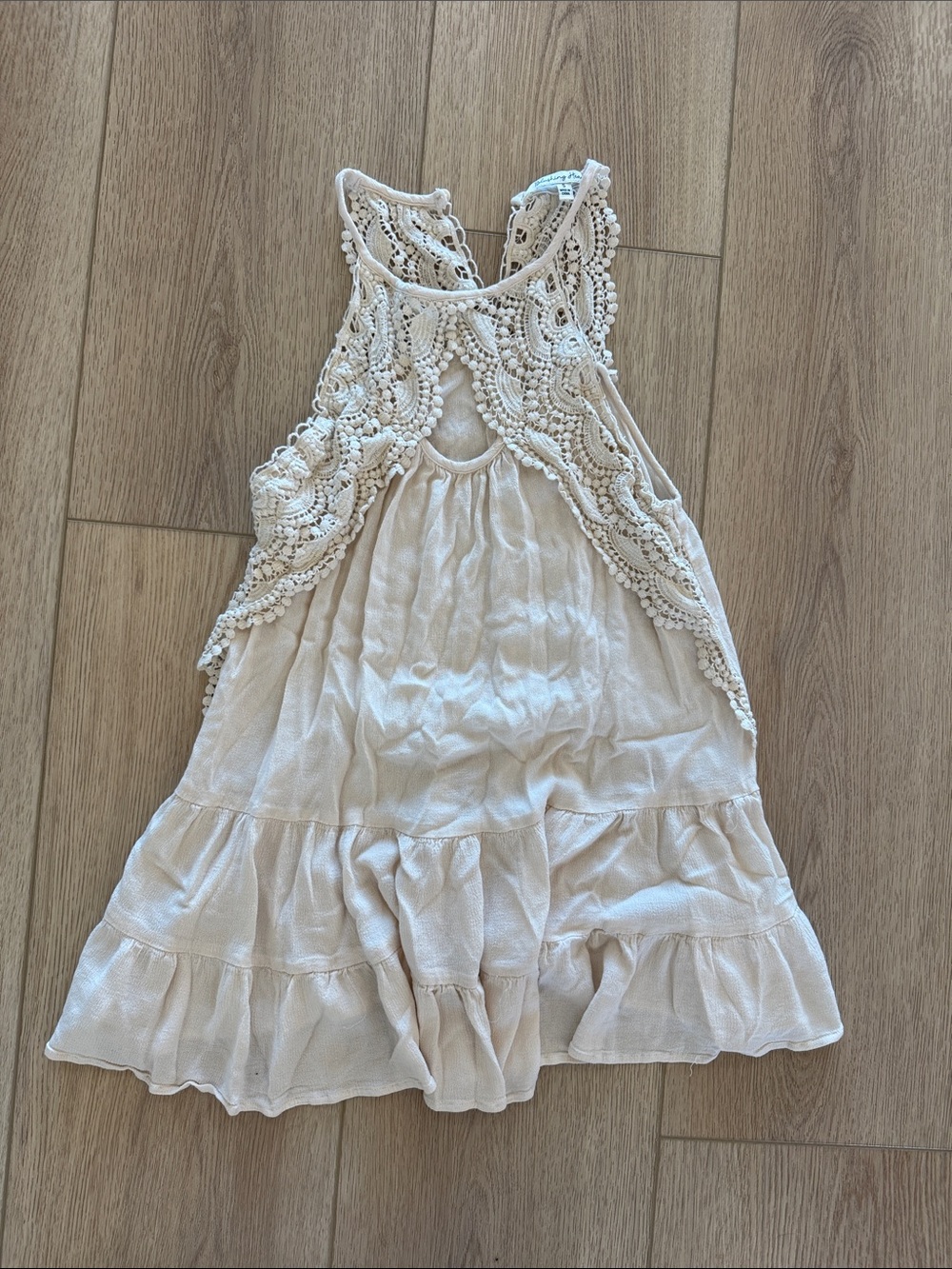 Cream Crochet-Trim Tank Top